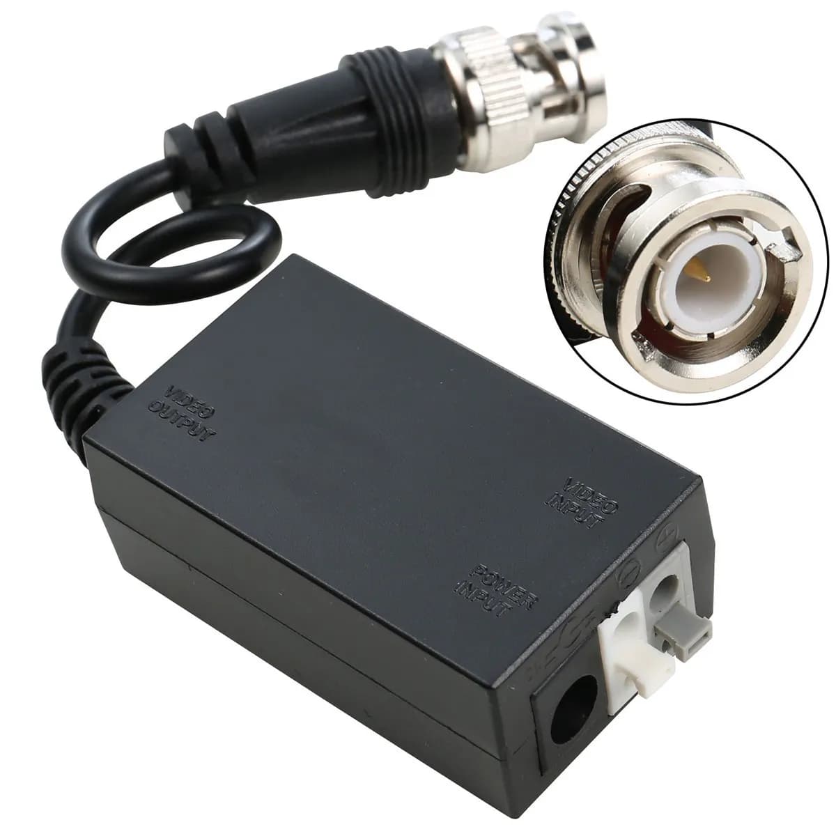 DC12V 1-CH Active UTP Video Receiver Balun BNC Male