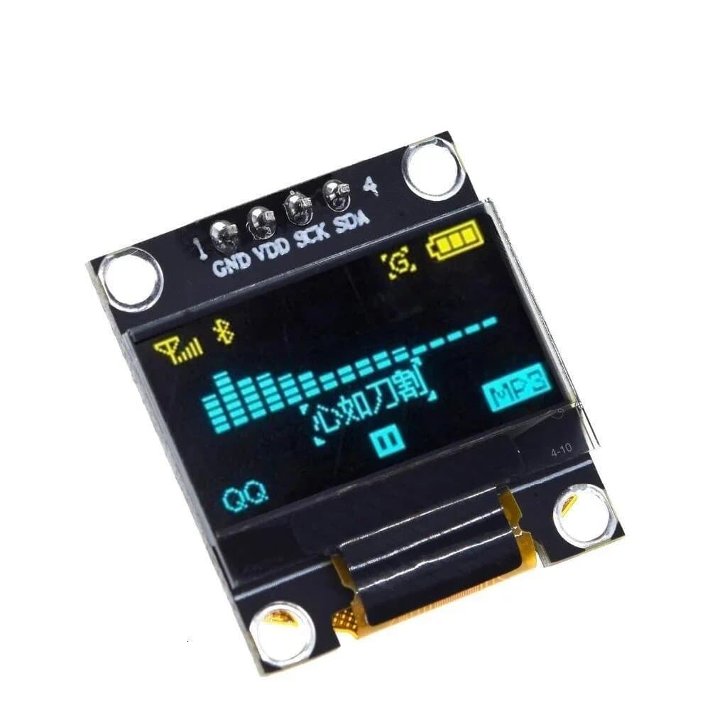 0.96 inch 4pin 128X64 OLED Display Module Yellow + Blue — image 1